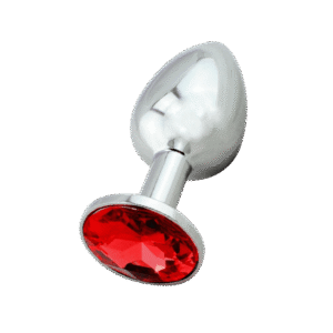 Plug anal metálico con acabado brillante.