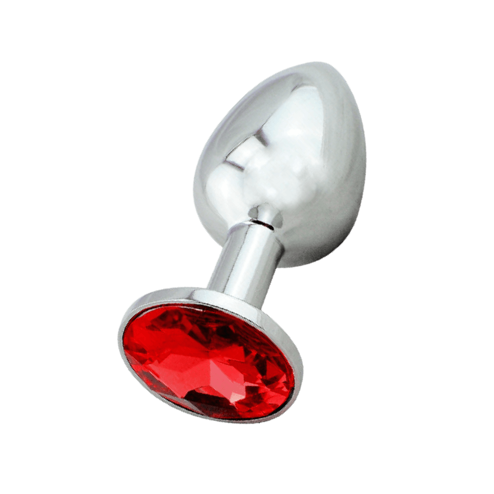 Plug anal metálico con acabado brillante.