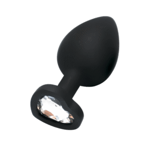 Plug anal de silicona con base de corazón.