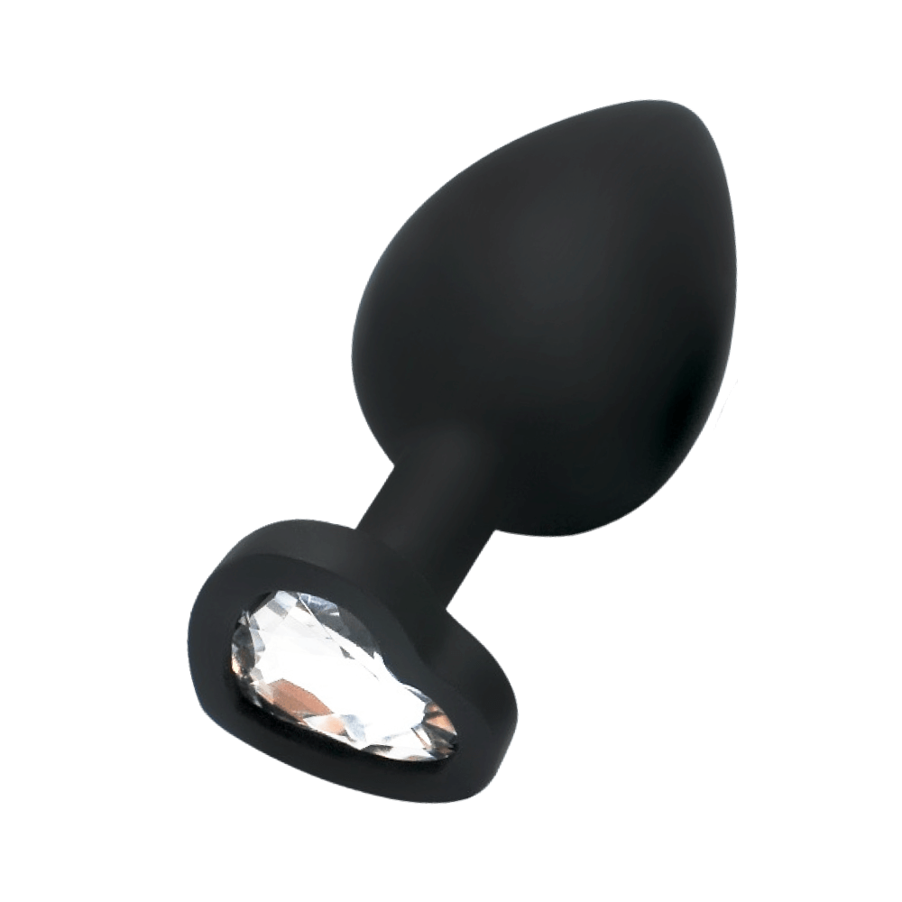 Plug anal de silicona con base de corazón.